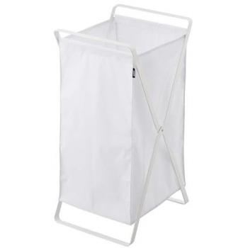 Cesto de ropa plegable Yamazaki Tower - Blanco - 45 Litros - 30x36x64cm - Metal y Poliéster