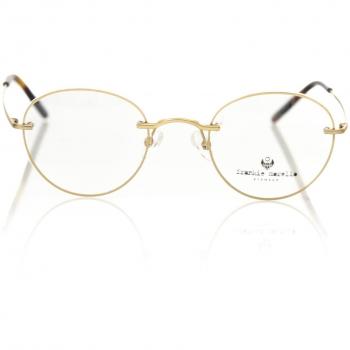 Frankie Morello Gold Metallic Round Eyeglasses