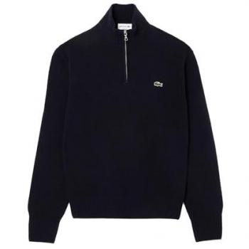 Sudadera de lana con media cremallera para hombre, color negro, talla 3XL