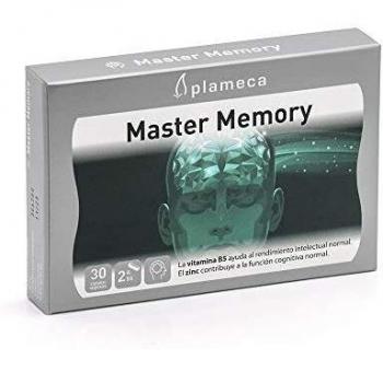 PLAMECA - Master Memory, con Vitamina B5, Zinc y Curcumina Complexada, Ayuda al Rendimiento Intelectual Normal, a la Memoria y Concentración y a la Función Cognitiva Normal, sin Sabor - 30 Cápsulas