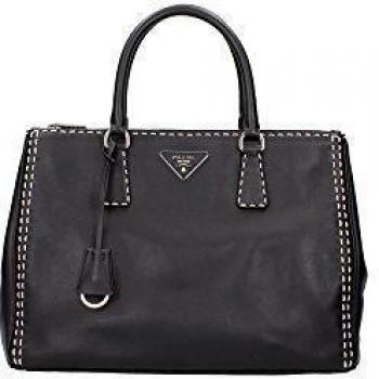 Prada bolso de mano para compras en piel mujer nuevo city calf vintage negro