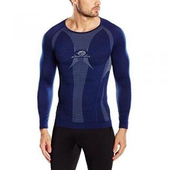 Kripton Pyros - Camiseta térmica unisex, color azul marino, talla M