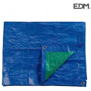 Toldo Doble Cara Azul/Verde 2x3mts con Ojetes de Metal, Densidad 90 Gr/m² - Protección Solar EDM