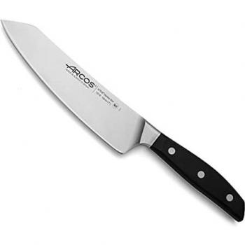 Arcos 161600 Cuchillo Rocking Santoku, Acero Inoxidable, Negro