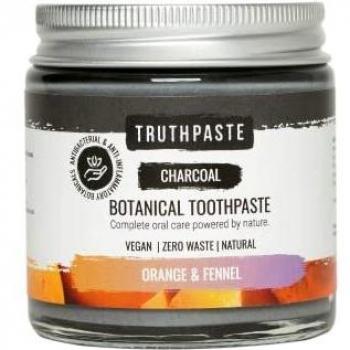 Pasta de Dientes Natural de Carbón Activado con Hinojo y Naranja 100 ml - Orgánica, Sin Plástico, Libre de Flúor y SLS