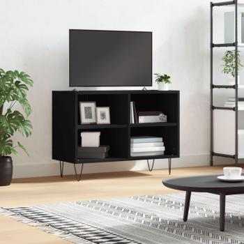 Soporte para TV negro 69,5x30x50 cm madera multicapa