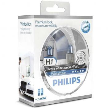 Philips 12258WHVSM WhiteVision Lámpara Halógena, 60% más de Luz, 4300K