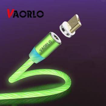 Cable de carga magnética brillante USB Micro Tipo-C rojo, 8 pines, fácil carga
