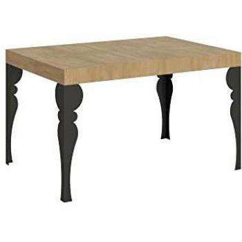 Mesa extensible Paxon 90x130/390 cm Roble Natural con estructura Antracita