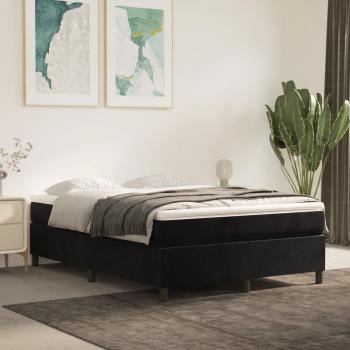 Estructura de cama box spring de terciopelo negra 140x200 cm