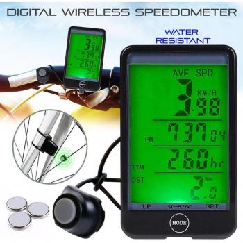 hunpta inalámbrica LCD bicicleta computadora Speedo impermeable Velocímetro del odómetro ciclo bicicleta, color negro