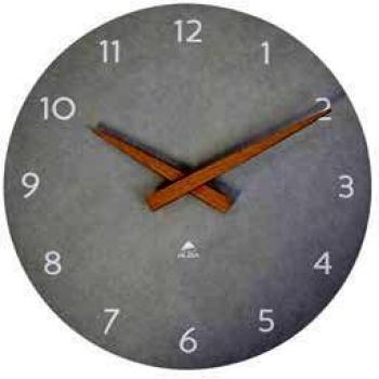 Reloj de pared HORMILENA, diámetro 30 cm, gris claro y madera, cuarzo