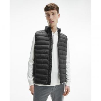 Chaleco de Plumas negro Calvin Klein para hombre con cremallera y relleno de poliéster reciclado