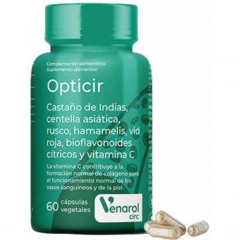 Herbora Opticir Circulación 60 Cápsulas con Castaño de Indias, Centella Asiática, Ruscus Aculeatus, Vid Roja y Hamamelis