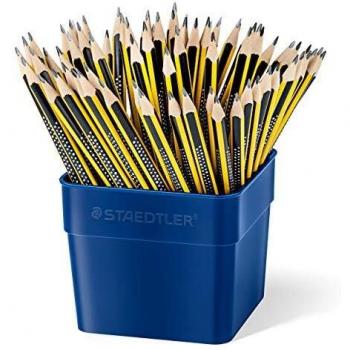 STAEDTLER Noris Eco 183 T72. Lápices triangulares de grafito. Bote con 72 unidades, negro