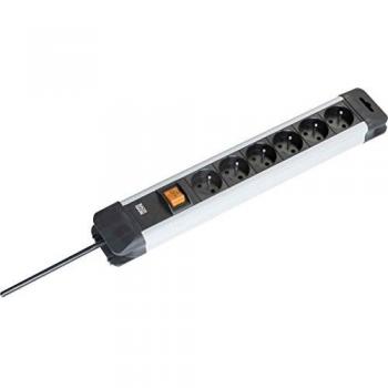 Regleta de enchufes Bachmann CONNECTUS 6 tomas tipo E con interruptor y cable de 2 m