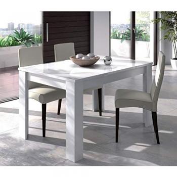 Mesa de Comedor Extensible Blanco Brillo 140x78x90 cm con Embalaje Reforzado