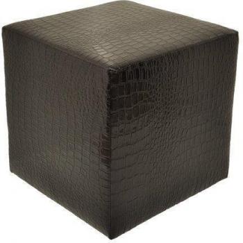 Arketicom Pouf Asiento Reposapies en Polipiel y poliuretan Alta densidad 45x45x45 color Negro