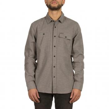 Volcom Hickson Camisa de Manga Larga, Hombre, Gris