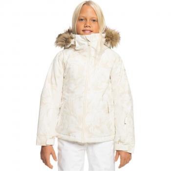 Chaqueta de nieve Roxy Jet Ski para niñas, color rosa y blanco, talla 16