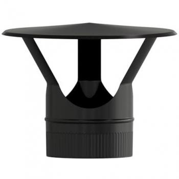 Sombrero de Estufa Vitrificado Negro Ø 150 mm - Sombrero para Chimenea y Calefacción