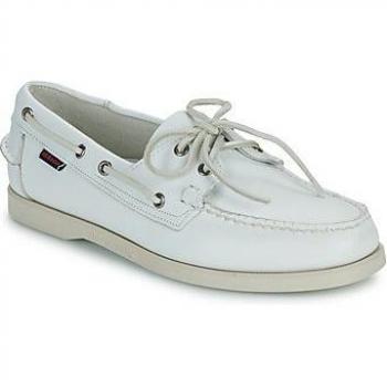Sebago PORTLAND Men's Boat Shoes in White, Nautical Style, Sizes: 7 UK, Size: 8 US