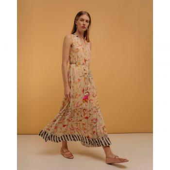 Vestido largo sin mangas y estampado floral Niza
