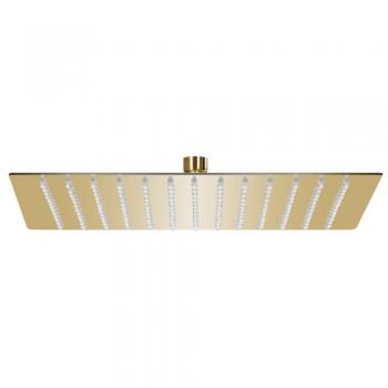 Cabezal de ducha de lluvia cuadrado dorado de acero inoxidable 30x30 cm