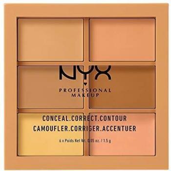NYX Professional Makeup Paleta de correctores y contouring Conceal, Correct, Contour Palette, 6 sombras, Textura cremosa, Tono: Medium