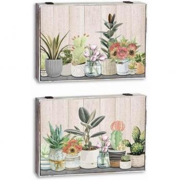 Tapa DKD Home Decor Contador Planta Madera MDF 2 Unidades 46,5 x 6 x 31,5 cm