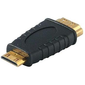 Adaptador HDMI Tipo A hembra a Tipo C macho, 1080p, chapado en oro, color negro