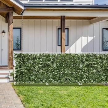 Artificial Ivy Privacy Fence - 120 x 40-Inch, Fabric Material, Green Lily Leaf Design, Ideal for Garden and Outdoor Use, Provides Privacy and Aesthetic Appeal