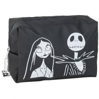 Neceser de Viaje The Nightmare Before Christmas Negro 100 % poliéster 23 x 15 x 9 cm con gran capacidad de almacenamiento, cierre de cremallera y estampado de Jack y Sally - Producto Original