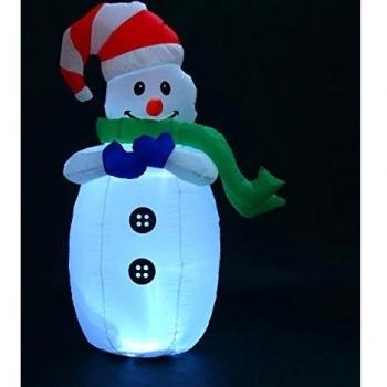 Muñeco de Nieve Inflable 55x45x120cm Luces Navidad LED Jardin Decoracion