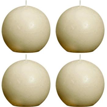 Bolsius - Vela de bola de parafina, rústica, color crema