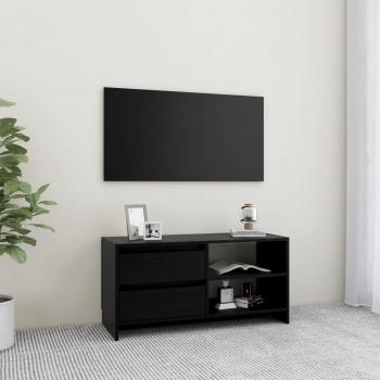 Mueble para TV de madera maciza de pino 80x31x39 cm, Mueble de Salon, Mueble Televisor, Mesa de TV, color negro