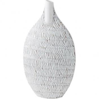 Jarrón decorativo de resina blanco moderno con medidas 32x13x57 cm