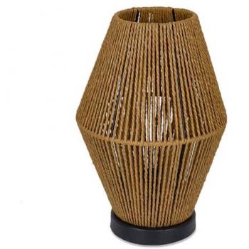 Lámpara de Sobremesa de Cuerda en Forma de Rombo Natural - 21x31x21 cm