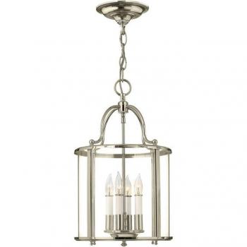 Lámpara colgante Gentry de níquel pulido de 49,4 cm con 4 velas - Elstead