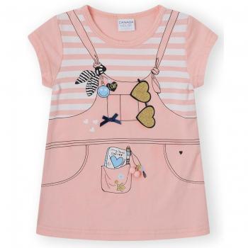 Vestido trampantojo de corte recto para bebé niña