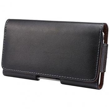 Ambaiyi Negro Funda de Cuero Piel Genuina Carcasa con Trabilla de Cinturón para iPhone 6 / 6S / iPhone 7, LG L Bello Spirit 4G G3s , Lumia 630 635 730 930 550 , Moto E2 Sony X Compact...