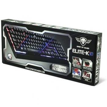 Teclado Spirit of Gamer ELITE-K10 con retroiluminación LED y diseño ergonómico