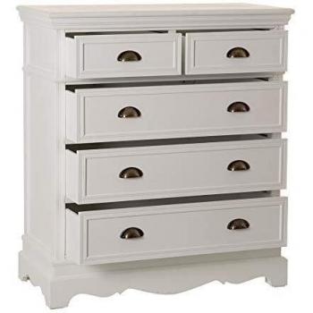 Cómoda Blanca de Madera con Frontales enmarcados de 85x39x95 cm - LOLAhome