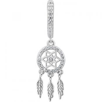 Piercing aro Dream Catcher de plata bañada en rodio