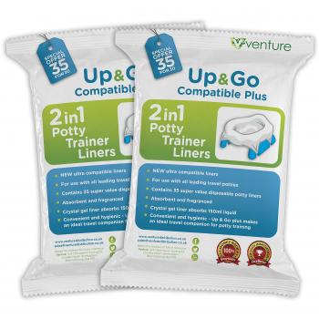 Nueva Versión, 70 Unidades | Pote Plus Orinal De Viaje Compatible 100% maletero Bolsas desechables para orinal | Get 70 Up & Go - Bolsas De Viaje Para El Precio De 60