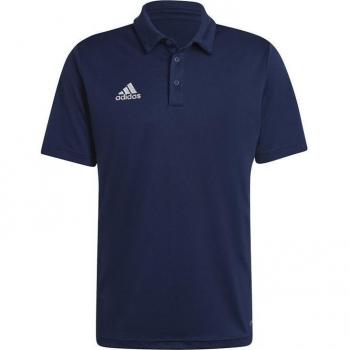 Adidas Entrada 22 Men's Short Sleeve Football Polo Shirt Navy Blue