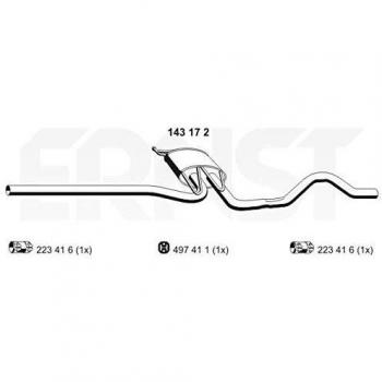 Silenciador Intermedio ERNST 143172 para Volkswagen Passat B5 GP Break