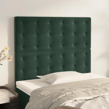 Cabeceros de terciopelo verde oscuro 90x5x78/88 cm - 2 unidades Vidaxl