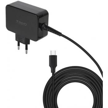 Cargador Portátil Tooq GAN USB-C PD 45W Negro con Cable de 1.80m