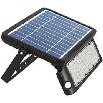 Faro LED Solar 10W 4000K con Doble Sensor PIR y Base Inclinable IP65